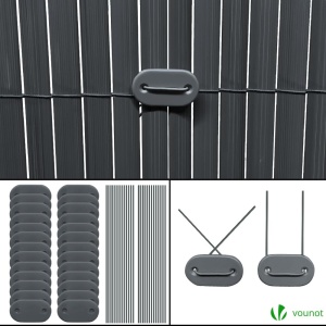 Plasa de protectie VOUNOT 100 x 300 cm, PVC gri, rezistenta la vant - Img 7