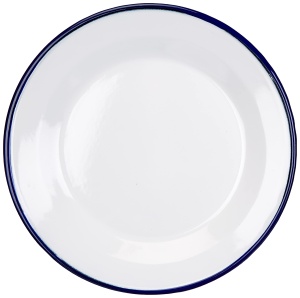 Platou ceramic IBILI ESMALTAT 24 cm, albalbastru, din otel - Img 2