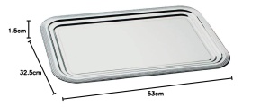 Platou de servire APS 395 Classic, 53 x 32,5 cm, metal, vernickelat - Img 2