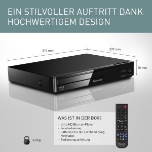 Player Blu-ray Panasonic DMP-BD84EG-K Negru Redare HDD Extern Audio High-Res - Img 7