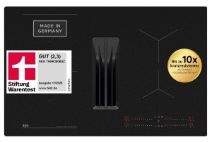 Plita cu inductie AEG TH84CB0BSZ, 80 cm, SaphirMatt, cu extractor integrat