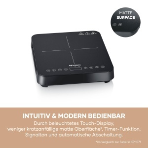 Plita cu inductie Severin KP 1026 2000 W Touch Display Negru - Img 5