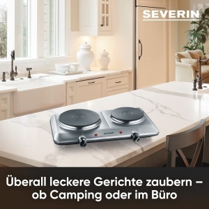 Plita electrica dubla SEVERIN DK 1014 2500W inox reglare temperatura - Img 3
