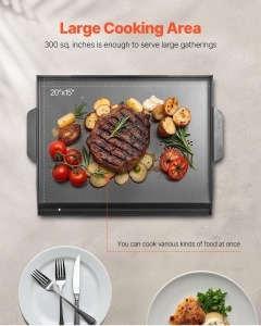 Plita grill VEVOR HH-SPN009 otel carbon suprafata mare compatibila cu gaz si electric - Img 4