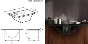 Plita inductie AEG TT84CA0FRB, 80 cm, cu extractor integrat, putere boost - Img 4