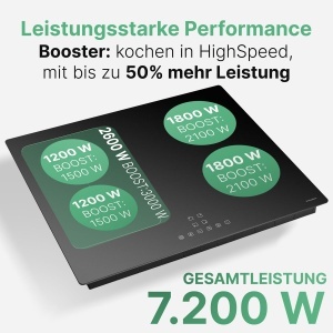 Plita inductie Bomann EBKI 7944, 60 cm, 7200 W, 4 zone de gatit - Img 5