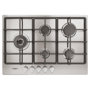 Plita pe gaz Whirlpool TGML 761 IX R, 5 arzatoare, 3500 W, inox