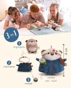Plus Otter Jiro NICI 8cm cu Costum de Sushi, Culoare Maro - Img 5
