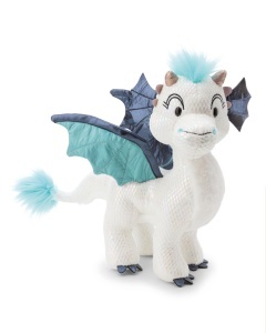 Plush Dragon NICI Zafura 20cm - alb - cu efect stralucitor si aripi albastre - Img 1