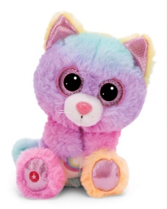 Plush NICI Miss Mellie 15 cm Pisica multicolora cu ochi stralucitori