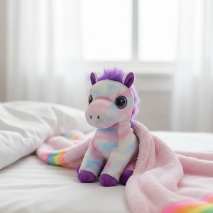 Plush Toy TY Beanie Boos Hayden, 15 cm, Alb-Lila-Roz, Cu Ochi Glitter - Img 5