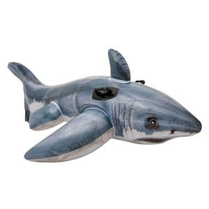 Pluta pentru inot Intex Great White Shark - 173 x 107 cm, material rezistent, pentru copii de la 3 ani