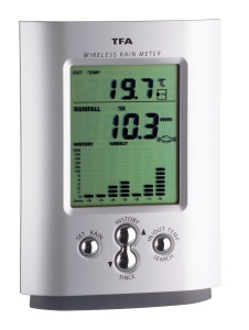 Pluviometru TFA Dostmann MonSun, cablu wireless, design elegant, gri