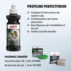 Polish pentru vopsea SONAX PROFILINE PerfectFinish 250 ml - Eliminare zgarieturi, luciu perfect - Img 4