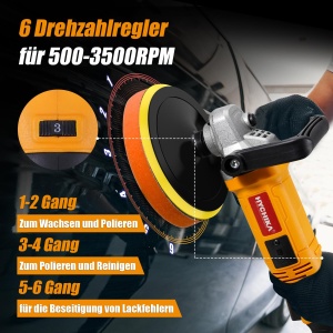 Polizor Auto HYCHIKA 1580W cu Control Variabil, Set Complet - Img 3