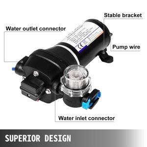 Pompa de apa VEVOR FL-40 12V 17Lmin cu protectie termica si design compact - Img 4