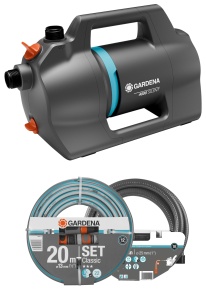 Pompa de gradina Gardena 4100 Silent Set, 4100 lh, 550 W, 20 m furtun
