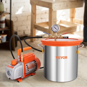 Pompa de vid VEVOR cu camera de vid de 19L 100L / min Pompa de vid 150W AC 220V / 50HZ 1440RPM 5pa 250ml Capacitate ulei HVAC Echipament de vid Pompa de vid de racire pentru stabilizarea lemnului Degazarea rasinii - Img 8