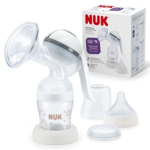Pompa manuala de lapte NUK cu pernuta din silicon, 150 ml, ergonomic