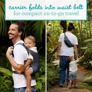 Port-bebe Infantino Fold Go 2-in-1, Compact, Usor, pentru copii 5,5-18 kg, Gri - Img 6
