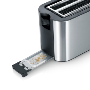 Prajitor de paine automat cu fante lungi SEVERIN pentru 4 felii de paine prajita cu accesoriu pentru role Prajitor de paine din otel inoxidabil de ina - Img 6