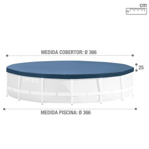Prelata rotunda pentru piscina Intex 28031 O366 cm ventilatie si fixare stabila - Img 4