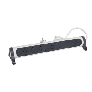 Prelungitor rotativ Legrand 694510 5 prize USB-A si USB-C Protectie la supratensiune UltraalbGri inchis