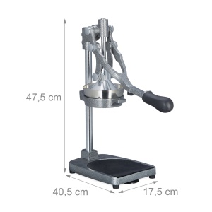 Presa de fructe manuala Relaxdays 3in1, inox, 47,5x17,5x40,5 cm - Img 4