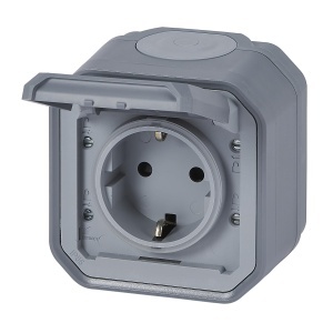 Priza de exterior Legrand Plexo New, 16A, 250V, IP44, gri - Img 2