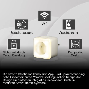 Priza Inteligenta OSRAM SMART cu Noapte Luminata, 3680W, WiFi, Alb - Img 3