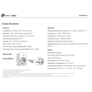 Priza inteligenta TP-Link Tapo P100 Mini Control prin aplicatie Compatibila cu Google Home si Alexa Alb - Img 8