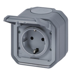 Priza Legrand Plexo 069730L 16A IP44 IK07 Gri cu protectie la umiditate - Img 2