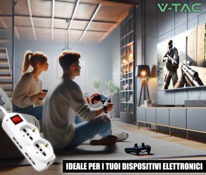 Priza multipla V-TAC cu 6 iesiri, cablu 1.5 m, cu intrerupator, culoare alba - Img 6