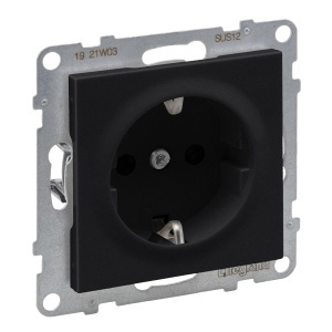 Priza Schuko Legrand SEANO 16 A, 250 V, Negru, Cu Protectie Sporita