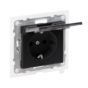Priza SEANO Legrand cu protectie sporita IP44, 16A, 250V, Negru