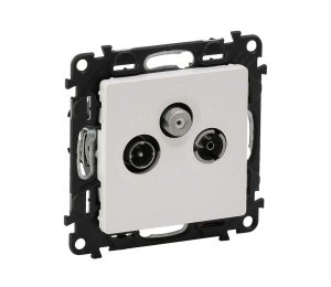 Priza TV-R-SAT Legrand Valena Life, Ultraalb, Damping 1.5 dB, cu Abdeckplatte si Tragrahmen