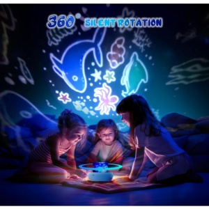 Proiector LED pentru copii Beper Kinder, lumina rotativa, 6 moduri, USB inclus - Img 7