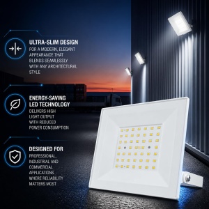 Proiector LED V-TAC E-SERIES 50W Alb, 4000 Lumen, IP65 - Img 4
