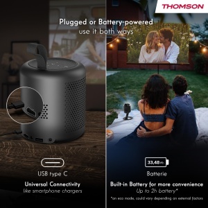 Proiector portabil Thomson Vega PG35B Full HD cu Google TV si acumulator - Img 8