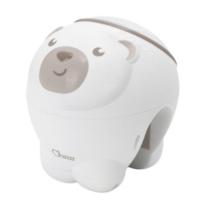 Proiector Urs Polar Chicco First Dreams, Proiector 2 in 1 pentru leagan si pat, Lumina de noapte pentru copii, Proiectie Aurora Borealis, Muzica clasica relaxanta si sunete ale naturii, Jucarii, 0 luni+, Neutru