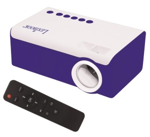 Proiector video Lexibook PRJ150 Mini HD, Home Theater, Difuzor incorporat, Telecomanda inclusa, Conectivitate HDMI/USB/AV/Micro SD, Albastru/Alb