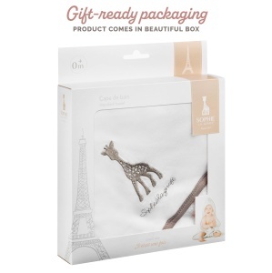 Prosop cu gluga pentru bebelusi Sophie La Girafe, absorbant, uscare rapida - Img 5