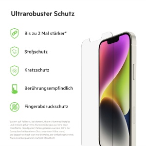 Protectie Display Belkin UltraGlass pentru iPhone 17e, 16e, 14, 13, 13 Pro, 0.29mm, Antimicrobiana - Img 2