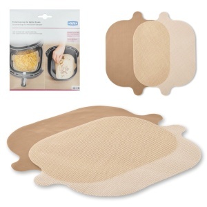 Protectie reutilizabila pentru friteuze cu aer cald, 2 bucati, antiaderente, maro
