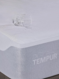 Protector pentru saltea TEMPUR 80x200 cm, alb, impermeabil si respirabil - Img 2