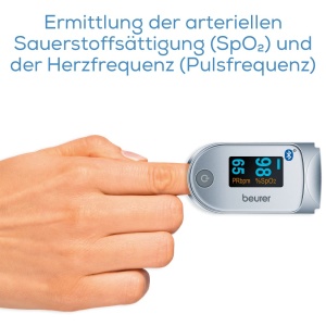 Pulsoximetru Beurer PO 60 cu Bluetooth, masurare oxigen si puls - Img 2
