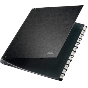 Pultordner Leitz 58120095, 12 Fisete, Negru, 270x345 mm