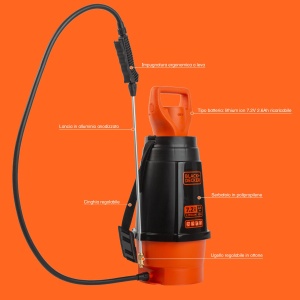 Pulverizator electric Black Decker 7L, portocaliunegru, cu lanse din aluminiu - Img 6