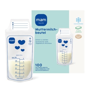 Pungi pentru colectare lapte matern MAM, 180 ml, 100 bucati, BPA- si BPS-free