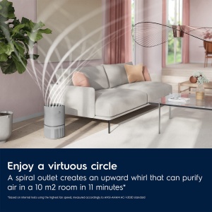Purificator de aer Electrolux Pure 500 EPO50371UG, purificator de aer HEPA in 4 trepte care elimina 99,97% din toate particulele de aer, praf, polen, bacterii si alergeni de origine animala, eficient energetic si aproape silentios, gri - Img 3